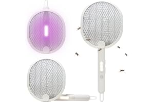 H+H TS 303 elektrisk flugklapp, vit | 2-i-1 elektrisk flugfälla och insektsbekämpare med UV-ljus, insektsfångare och flugklapp, elektrisk