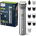 Philips Multigroom 5000 Series, All-in-One Shaver, Beard Trimmer and Hair Clipper, 10-Piece Men's Grooming Kit for Head, Beard, Face, Body, Nose, and Ears, 11 Length Settings, Model MG5917/15