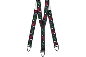 Olata Adjustable Ski Salopette X- and Y-Shape Braces/Suspenders with Plastic Carabiner Clips