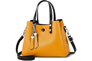 DORRISO Bolsos de Mujer Bolso Moda Mano de Hombro Lindo Colgante PU Cuero Tote Trabajo Escuela Viajes Casual Diario Bolsos Cruzados Amarillo