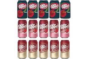 · CANDYBOX · Kohlensäurehaltiges Getränk Dr Pepper - Amerikanische Süßigkeiten - Erfrischungsgetränk - Getränke Dosen - Geschmack Mix Cream Soda, Strawberries Cream, Cherry - 5325ml 5 Stück
