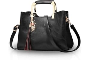 NICOLE & DORIS Nicole&Doris Femmes Dame Sacs à Main Sac d'épaule Sac Messenger Sac bandoulière PU Noir