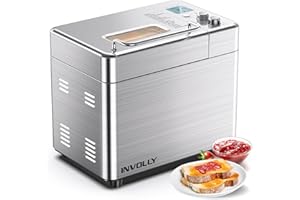 Involly Machine à Pain 15-En-1, Minuterie de 15h, Machines à Pain Automatique avec Brioche, PâTe à Pizza, Yaourt, RéGlage San