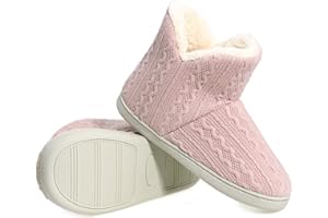 AONEGOLD Pantofole Donna Invernali Ciabatte Uomo Ragazze Maglia Tessuto Pantofola Calde Peluche Stivaletto Scarpe da Interno Antiscivolo