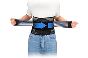 supregear Podparcie lędźwiowe, regulowany i oddychający pasek na plecy dolny pas biodrowy podparcie lędźwiowe na przepuklinę dysku, rwa kulszowa, skolioza (czarny, L)