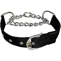 MS Petcare Dog Choke Pet Nylon Half Chain Collar Half Choker Stainless Steel Dogs Collars (0.75 INCH, Small, Black)