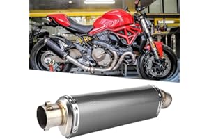‎KIMISS Auspuffrohr, Schalldämpfer Spitze, 51mm/2in Universal Motorrad Roller Auspuffrohr Carbon Fiber Texture Fit für R3 R6 R15