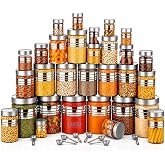 LUCCI® Plastic Storage Jar and Container Set of 24 (6 pcs each jar 250ml, 350ml, 650ml,1200ml) With Spoons Air Tight Kitchen 