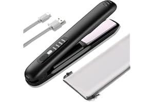 HOMELYLIFE Cordless Hair Straightener and Curler 2 in 1, Travel Straighteners USB Rechargeable with 5000mAh Battery, Mini Portable Wireless Hair Straightener, Fast Heat Up, Anti-Scald 4-Level Adjust Temperature