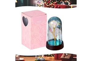 COSORO Valentines Day Gifts Galaxy Rose for Her,Light Up Rose Flower Gift Birthday Gifts for Women Mom Girlfriend Wife,Forever Glitter Rose In A Plastic Dome Eternal Rose for Valentines/Mothers Day Christmas