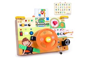 Hoarosall Busy Board Montessori giocattolo da viaggio per bambini a partire da 1 anno, giocattolo sensoriale per bambini con autismo Natale e regalo di compleanno