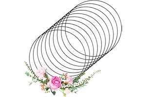 Yimomoyi 10 Pezzi Cerchi per Acchiappasogni, 30cm Cerchi in Metallo per Fai da Te, Anelli in Metallo per L'artigianato per Decorazioni fai da te Ghirlande Nuziali Acchiappasogni, Nero