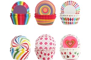 CRESZZLE 300 Caissettes Cupcake Colorées, Caissettes Muffins Papier Mini aux Couleurs Vives, Moule Cupcake en Papier pour Anniversaire, Mariage & Fête – Utilisation Polyvalente