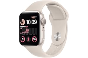 Apple Watch SE (2nd Gen) (GPS, 40mm) - Starlight Aluminium Case with Starlight Sport Band, Regular (Renewed)