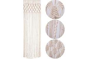ANBOO Tapiz de pared de macramé, decoración bohemia, hecho a mano, tejido bohemio, macramé, cortina para puerta de fondo de boda, cortinas de ventana, 203 cm (largo) x 74 cm (ancho)