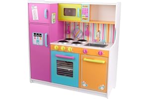 KidKraft Cuisine Enfant en Bois Deluxe Big and Bright incluant Accessoires et ustensiles, Dinette avec téléphone, Jeu d'imitation, Jouet Enfant dès 3 Ans, 53100