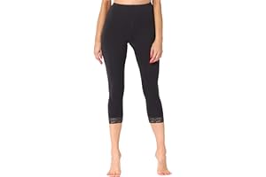 Merry Style Damen 3/4 Capri Leggings Caprihose mit Spitze MS10-290