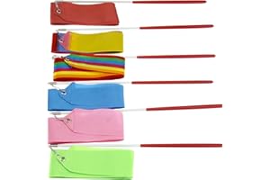 Create idea 6X Danse Ruban Gym Rythmique Art Gymnastique 4M Rubans Streamer Twirling Rod Bâton