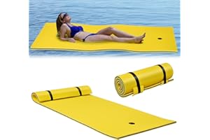 COSTWAY Tapis Flottant en Mousse XPE 210 x 66/220 x 90/270 x 180/355 x 183CM Résistant à la Déchirure, Matelas Flottant d’Eau 1/4-6/3-5 Personnes Capacité Portante 60/100/400/300KG