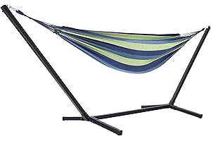 GOLD&CHROME UNIQUE DESIGN Amaca per 2 persone XXL, con supporto, altalena, confotevole, facile da montare, verde