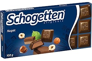 ‎SCHOGETTEN Schogetten Nugat 100g Schokoladentafel, praktisch einzeln portioniert. Ein Genuss. Stück für Stück.