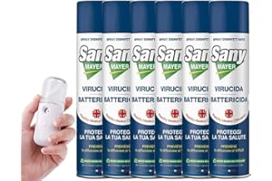 MAYER BRAUN 6x Spray Disinfettante Igienizzante Virus, Batteri, Funghi"SANYMAYER" 400 ml+Nano Spray Micro Nebulizzatore 3 in 1 (6)