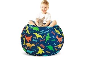 decalsweet Dinosaurier Sitzsack Kinder Spielzeug Stofftier Aufbewahrung, Große Größe Kuscheltiere Aufbewahrung für Mädchen Jungen, Aufbewahrung Organizer Lagerung Kinderzimmer (Nur Tasche