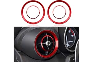 OYDDL 2 adesivi per auto, climatizzatore, uscita dell'aria Trim ABS Decor compatibile con Alfa Romeo Giulia 2017 2018 2019 accessori (posteriori) - Stelvio non adatto