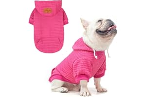 BEAUTYZOO Sweat à capuche pour chiens de petite, moyenne et grande taille, vêtements d'hiver chauds pour chiot, chiens de taille S, M, fille et garçon, chandail à capuche avec poche, pour bouledogue,