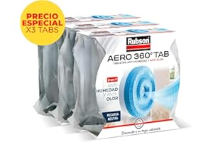 Rubson AERO 360º Set de tabletas de recambio de olor neutro, absorbe humedad y neutraliza malos olores, recambios para deshumidificador recargable, 3 tabletas de 450 g