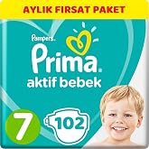 Prima Bebek Bezi Aktif Bebek 7 Beden XX Large, (3 x 34) 102 Adet
