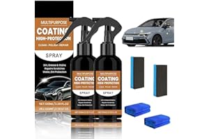 QUIXION 2PCS Turbo Shine, 3 In 1 High Protection Quick Car Coating Spray, Turbo Shine Nano Spray Auto, Na-no Sp-ray, Auto-Beschichtungsspray Autolack Schnellwachs Polierspray Nano Repair Protect Wheel Cleaner