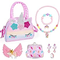 Sac Licorne Fille Set Bijoux Licorne Pour Fille Sac à Main