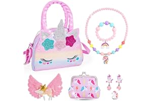Sac Licorne Adeokay - Bijoux Enfant Fille 2-9 Ans, Cadeau Anniversaire Fille 3-7 Ans