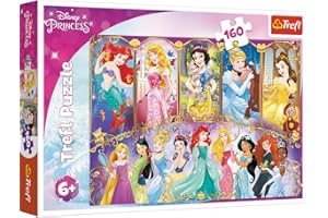 Trefl, Puzzle, Principesse Disney, 160 Elementi, Ritratti di Principesse, per Bambini da 6 anni