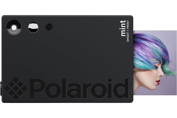 Polaroid Mint Appareil photo numérique Impression instantanée (Noir), impression sur papier photo collé sur support Zink 2x3