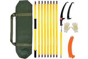 FINEFIZZ 30Ft Pole Saws for Tree Trimming, Pruning Saw with 2 Sharp Scissor, Tree Loppers Long Reach Telescopic, Branch Cutter Kits with Storage Bag Garden Tools