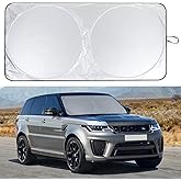 MallArt&reg; Oto &Ouml;n Cam G&uuml;neşliği 150x70 cm - Katlanabilir &Ccedil;ift Katmanlı UV Yansıtıcı G&uuml;m&uuml;ş Araba G&uuml;neş Koruyucu Perde, Torpido B
