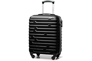 WITTCHEN A-line II Kabinengepäck Kabinenkoffer Handgepäck Rollkoffer Reisekoffer Bordkoffer Hartschale ABS Hochwertiger Stabiler Größe S Schwarz Lufthansa/Eurowings/Ryanair/Condor/Discover Airlines