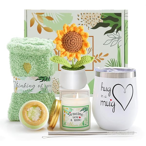 FndAsxa Pflegepaket Für Frauen – Geschenkkorb Zur Genesung, Mit Decke, Kerze & Mehr