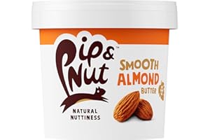 Pip & Nut - Smooth Almond Butter (1kg) | Natural Nut Butter, No Palm Oil, No Added Sugar, Hi-Oleic Almonds, High in Unsaturated Fats, Gluten Free, Vegan, Dairy Free