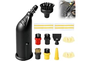 SCIFIVISI 12 Pcs Accessoires pour Nettoyeur Vapeur KäRcher Sc1, Sc2, Sc3, Sc4 Sc5, Brosse Ronde, Brosse Plate, Embout Courbe, Housse De Nettoyage, Embout Racleur, 2 Chiffon En Microfibre Et Autres