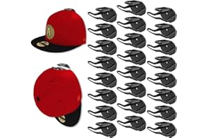 Gocvo 24 Stück Adhesive Cap Halter, Hat Rack Kein Bohren, Baseball cap aufbewahrung, cap halterung wand, kappenhalter für Zimmer Tür Kleiderschrank(Schwarz)
