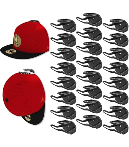 CSPARKV Lot De 10 Support Casquette,Porte Casquette Mural Porte Chapeau Mural Avec 2 Crochets De Porte Pour Casquettes De Baseball Echarpes Sacs A Main Serviettes Vetements Cravates Noir 86466861