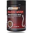 EXYMO Freeze Dried Blood Worms Fish Food 25g with 60% Protein for Bettas Fish Food, Tetras, Arowana, Flowerhorn, Oscar Fish and All Aquarium Fishes for All Life Stages