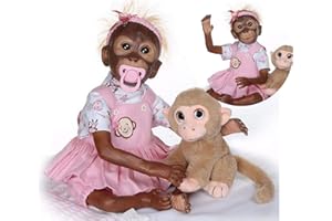 ZIYIUI 21 Pulgadas 52cm Muñecas Reborn Bebé Mono Cuerpo Completo Realista Silicona Suave Vinilo Hecho a Mano Barato Reborn Niño Dolls