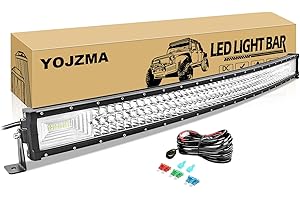 YOJZMA Barra luminosa a LED curva da 42 pollici e 540W con cablaggio, 7D Tripla Fila Spot Flood Combo 54000LM Barra luminosa, IP67 Impermeabile Guida Barca Fuoristrada Luce di lavoro a LED per ATV UTV