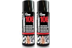 TENDAGGIMANIA Colle Spray Vmd 106 Multi-usage Avec Valve Réglable, Colle En Bombe Idéal Pour Caoutchouc, Mousse, Matière Synthétique, Moquette, Tissu, Bois, Papier- Spray Aérosolo 2 Pièces X 400 Ml