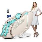 HealthRelife 4D Massagesessel mit App-Steuerung 42 Luftkissen AI Körperscan | 15 Programme,Sprachsteuerung,Touchscreen,Zero G