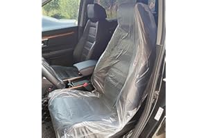 Rockyin 100 Piezas Funda de plástico para asiento Protector de asiento de coche impermeable a prueba de polvo para mecánica de coche Valet tiendas de reparación de carrocería